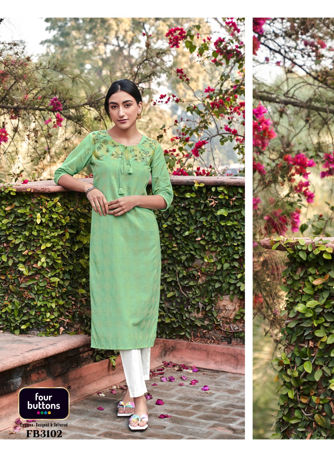 Raina By Four Buttons 3101-3106 Kurti With Bottom Catalog